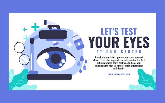 Hand drawn ophthalmologist social media promo template