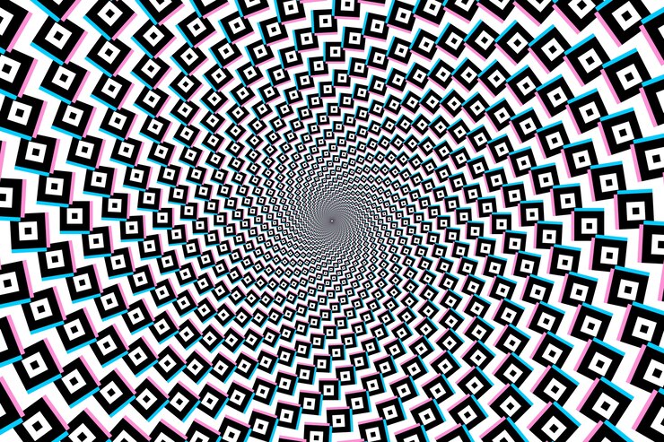 Free Vector hand drawn optical illusion background