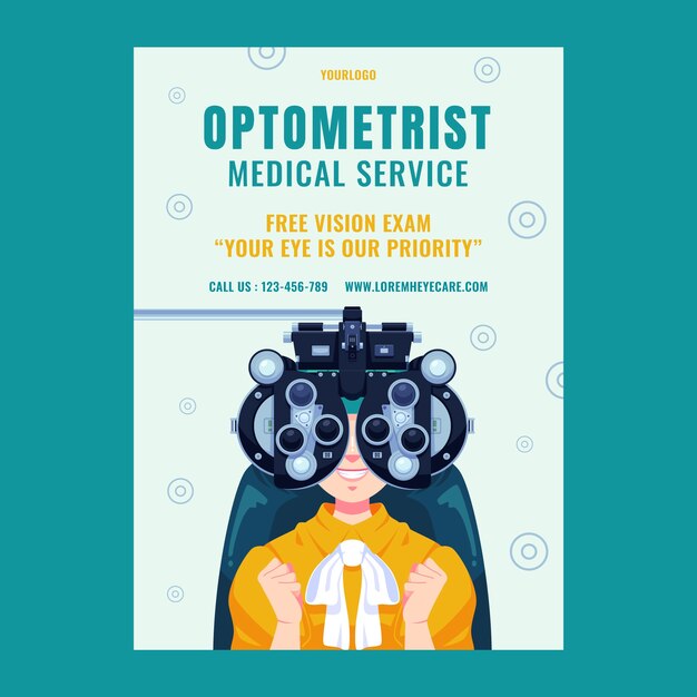 Hand drawn optometrist profession poster