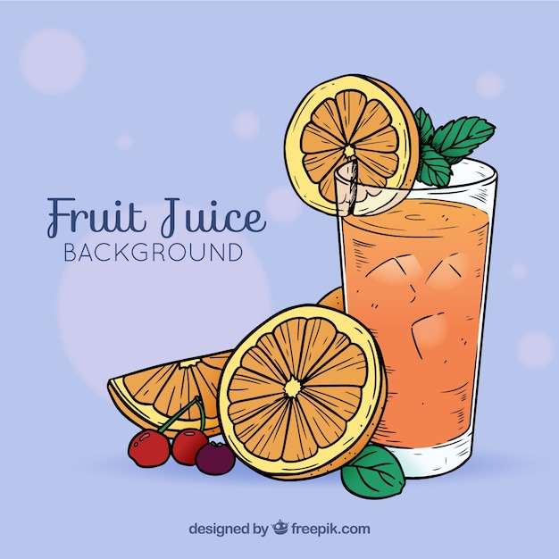 Free vector hand-drawn orange juice background