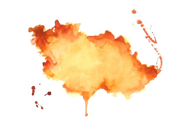 Hand drawn orange watercolor stain texture background