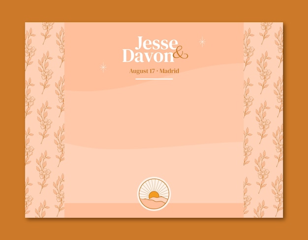 Free vector hand drawn orange wedding photocall