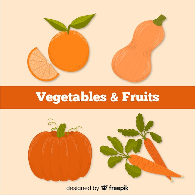 Free vector hand drawn organic food collection