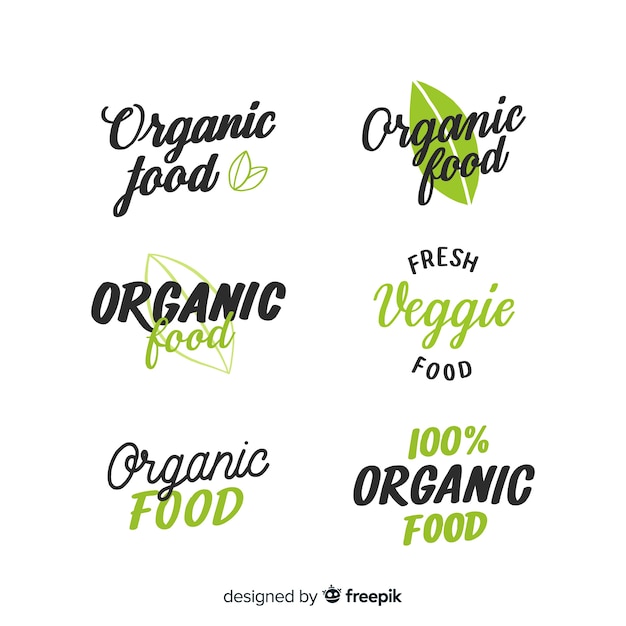 Hand drawn organic fruit label set