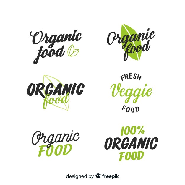 Hand drawn organic fruit label set