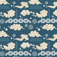 Free vector hand drawn oriental cloud pattern