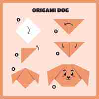 Vettore gratuito illustrazione delle istruzioni origami disegnate a mano