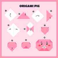 Free vector hand drawn origami instructions illustration