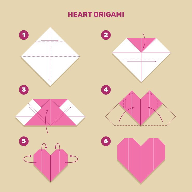 Free Vector hand drawn origami instructions illustration