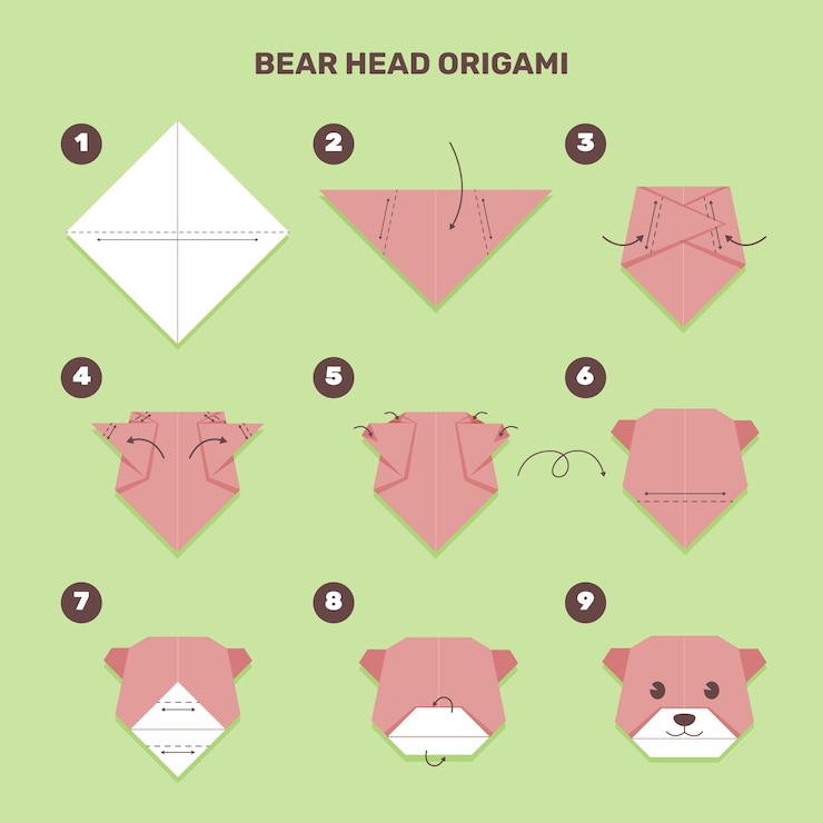 Free Vector hand drawn origami instructions illustration