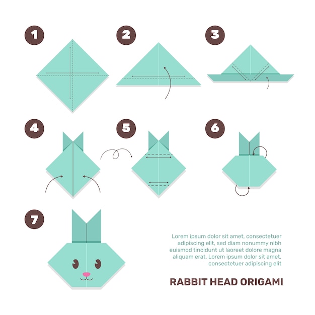 Illustrazione delle istruzioni origami disegnate a mano