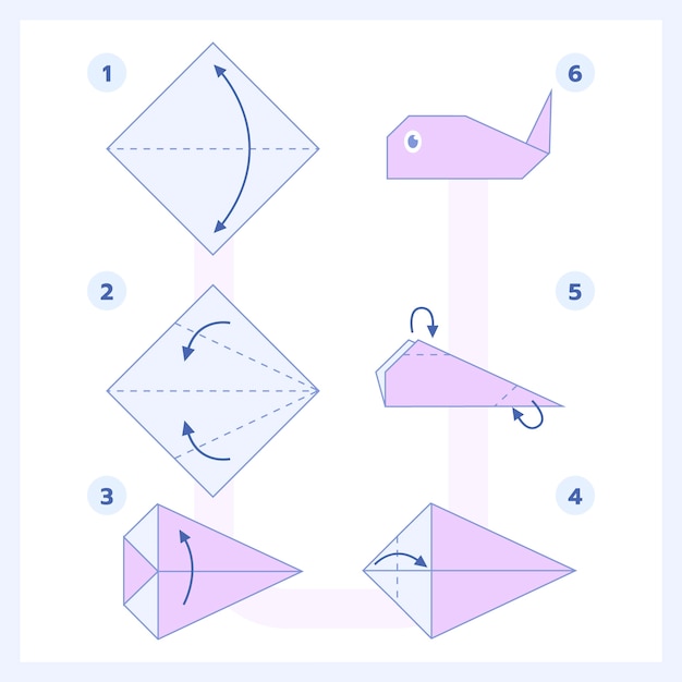 Free vector hand drawn origami instructions