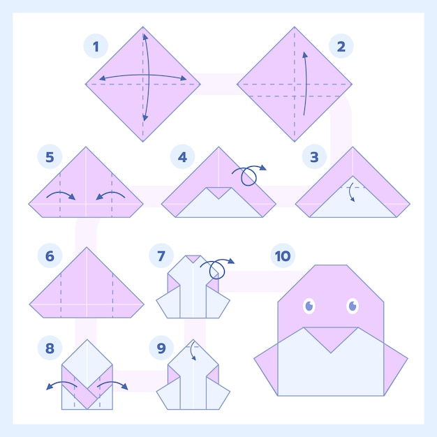 Free vector hand drawn origami instructions