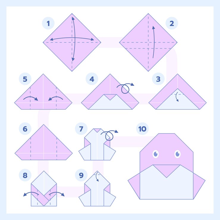 Free Vector hand drawn origami instructions
