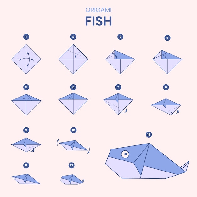 Free vector hand drawn origami instructions