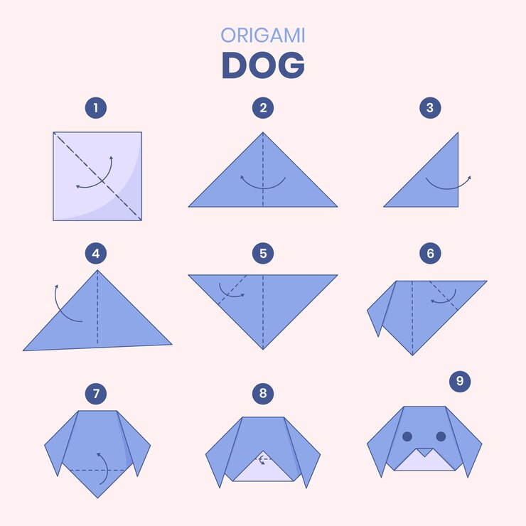 Free Vector hand drawn origami instructions