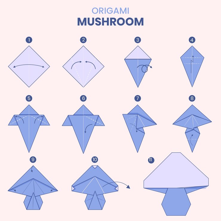 Free Vector hand drawn origami instructions