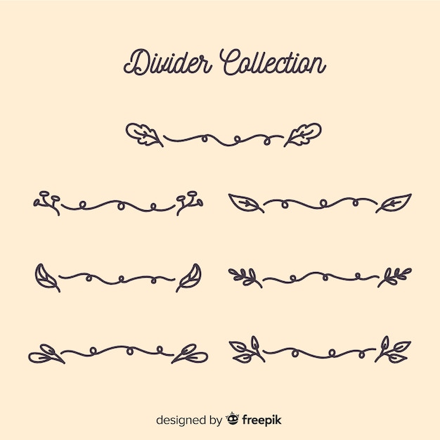 Free vector hand drawn ornament divider collection