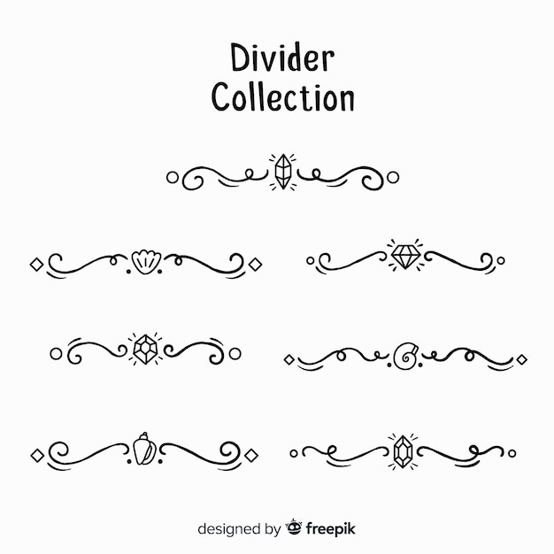 Free vector hand drawn ornament divider collection