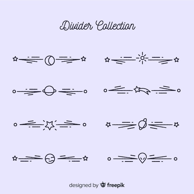 Hand drawn ornament divider collection