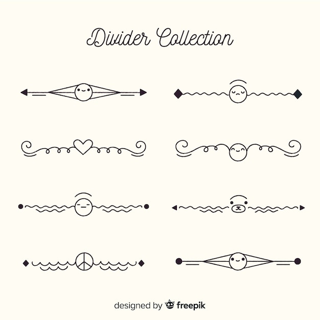 Free vector hand drawn ornament divider collection