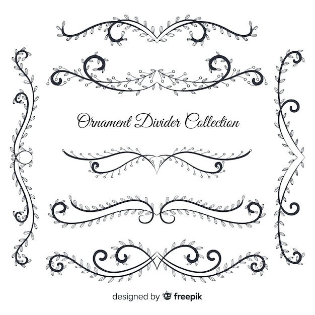 Hand drawn ornament divider collection