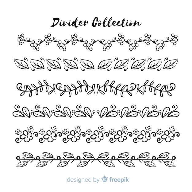 Free vector hand drawn ornament divider collection