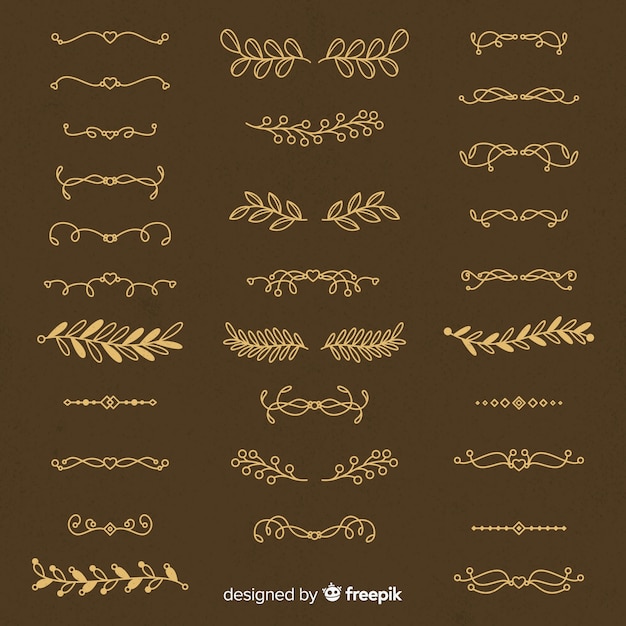 Free vector hand drawn ornament divider collection