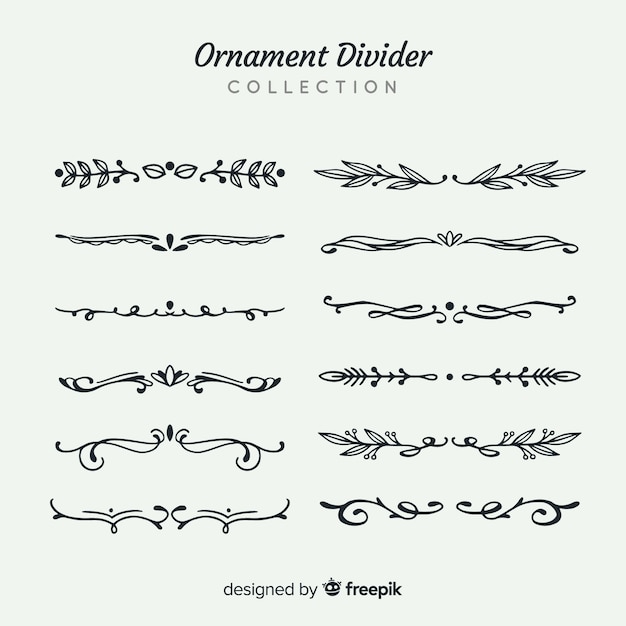 Free vector hand drawn ornament divider collection