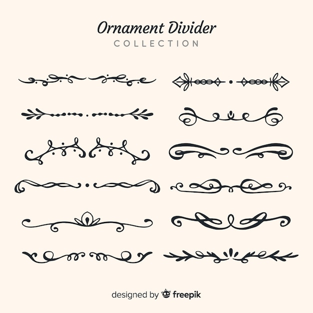 Free vector hand drawn ornament divider collection