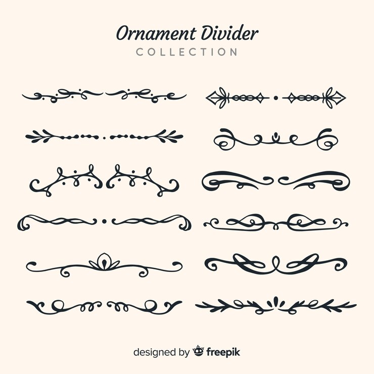 Free Vector hand drawn ornament divider collection
