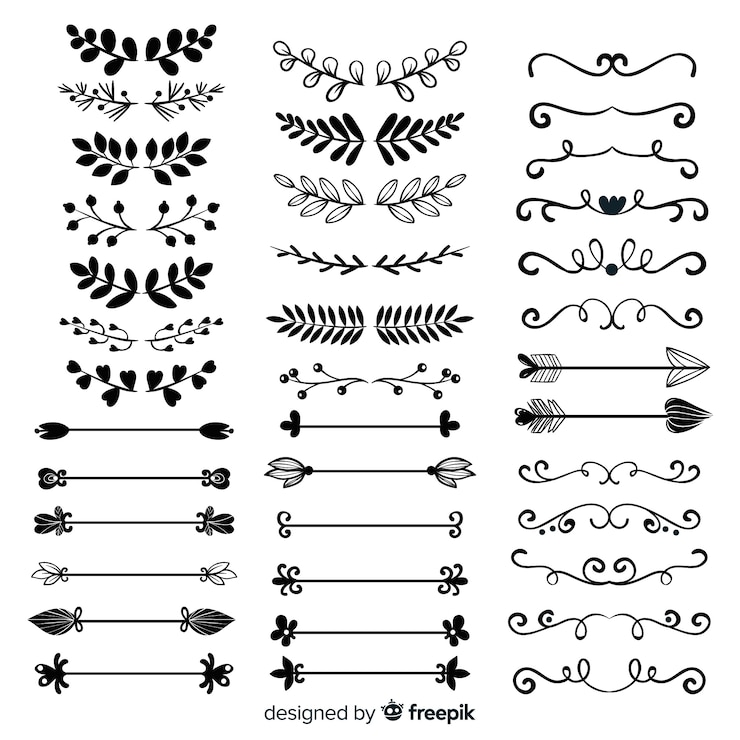 Free Vector hand drawn ornament divider collection