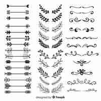 Free vector hand drawn ornament divider collection