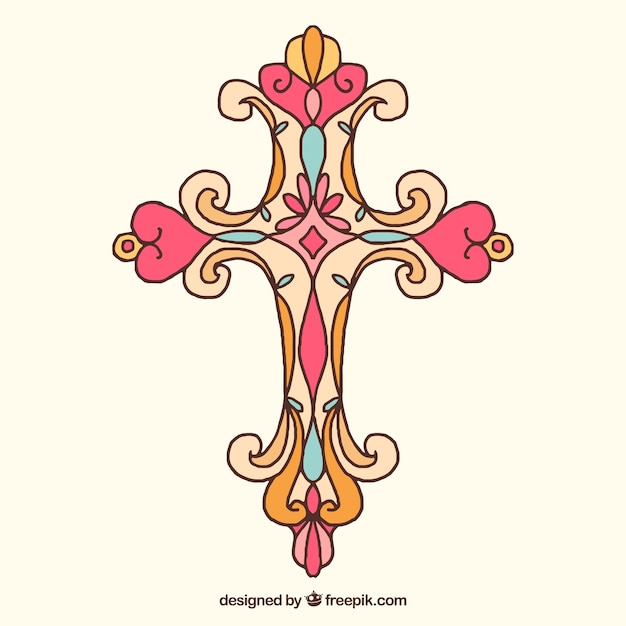 Free vector hand drawn ornamental cross