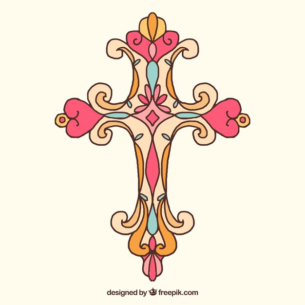 Hand drawn ornamental cross