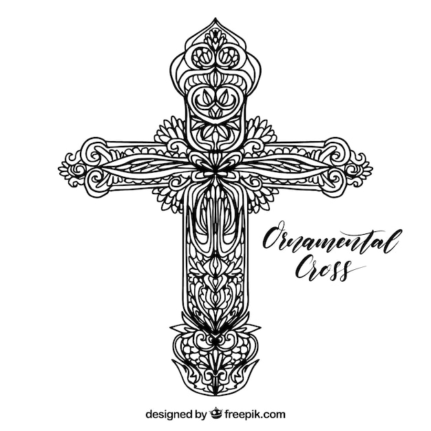 Hand drawn ornamental cross