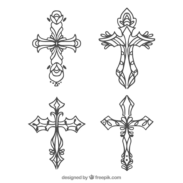 手描きの装飾的な十字架