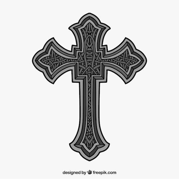 Hand drawn ornamental cross