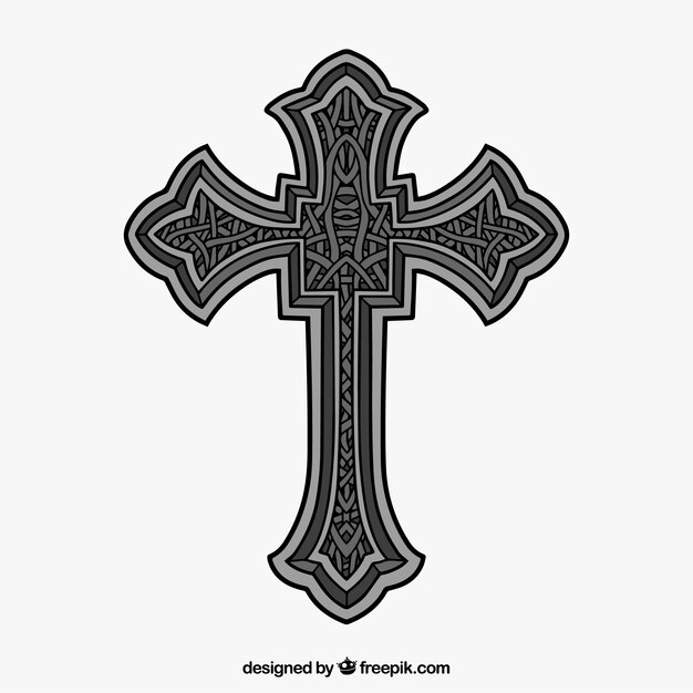 Hand drawn ornamental cross