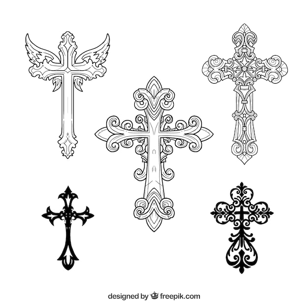 Free vector hand drawn ornamental cross