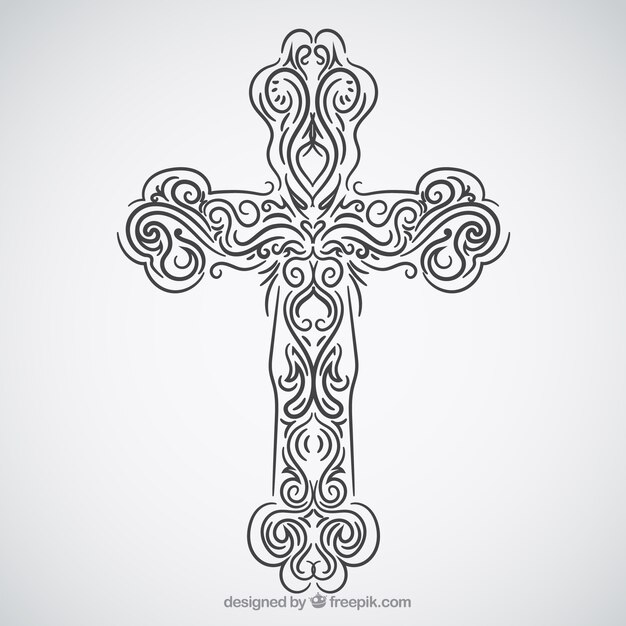 Hand drawn ornamental cross