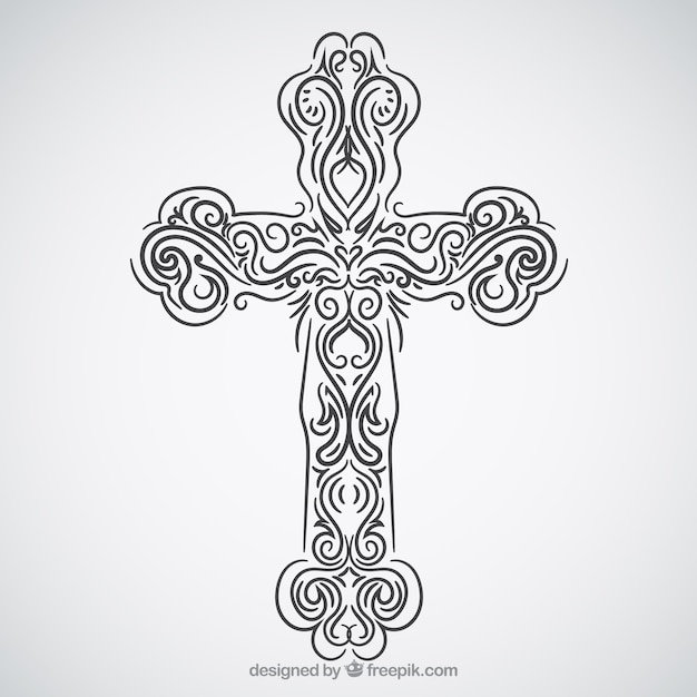 Hand drawn ornamental cross