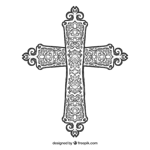 手描きの装飾的な十字架