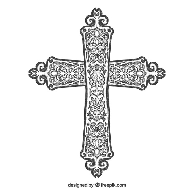 Hand drawn ornamental cross