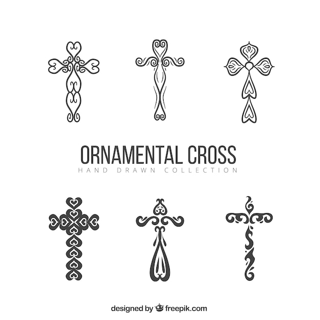 Hand drawn ornamental cross