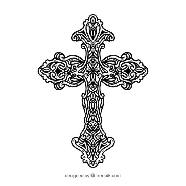 Free vector hand drawn ornamental cross