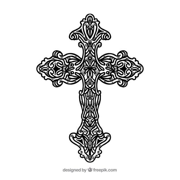 Hand drawn ornamental cross