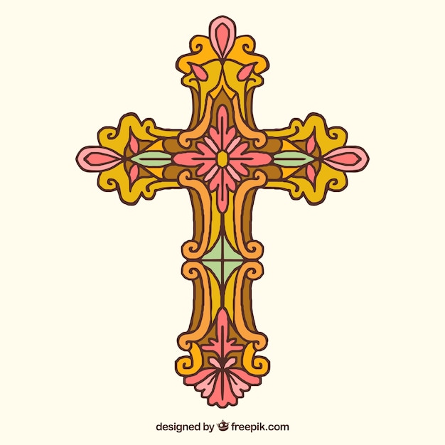 Free vector hand drawn ornamental cross