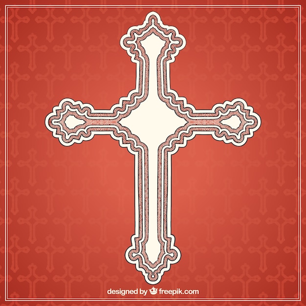 Hand drawn ornamental cross