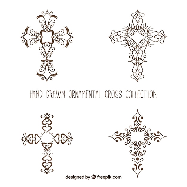 Free vector hand drawn ornamental cross